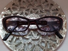 Fashion Oval Sunglasses Black Frame with Purple Outline Light Grey Lens-Small