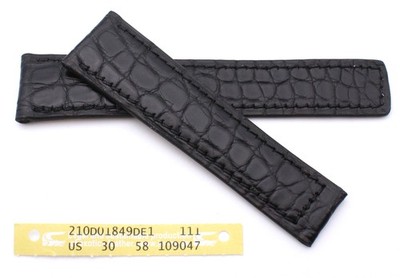 22mm RIOS1931 echt Alligator Kompatibel TAG Heuer Faltschließe black Band 22/18