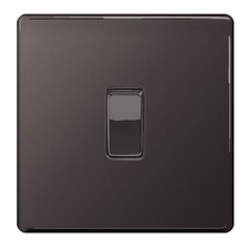 BG Nexus Black Nickel Screwless Flatplate Switches & Sockets Black Inserts