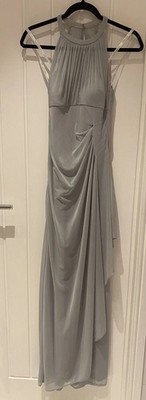 Davids Bridal ärmelloses Brautjungfernkleid Illusion Ausschnitt Gr. 0 XXS weich grau