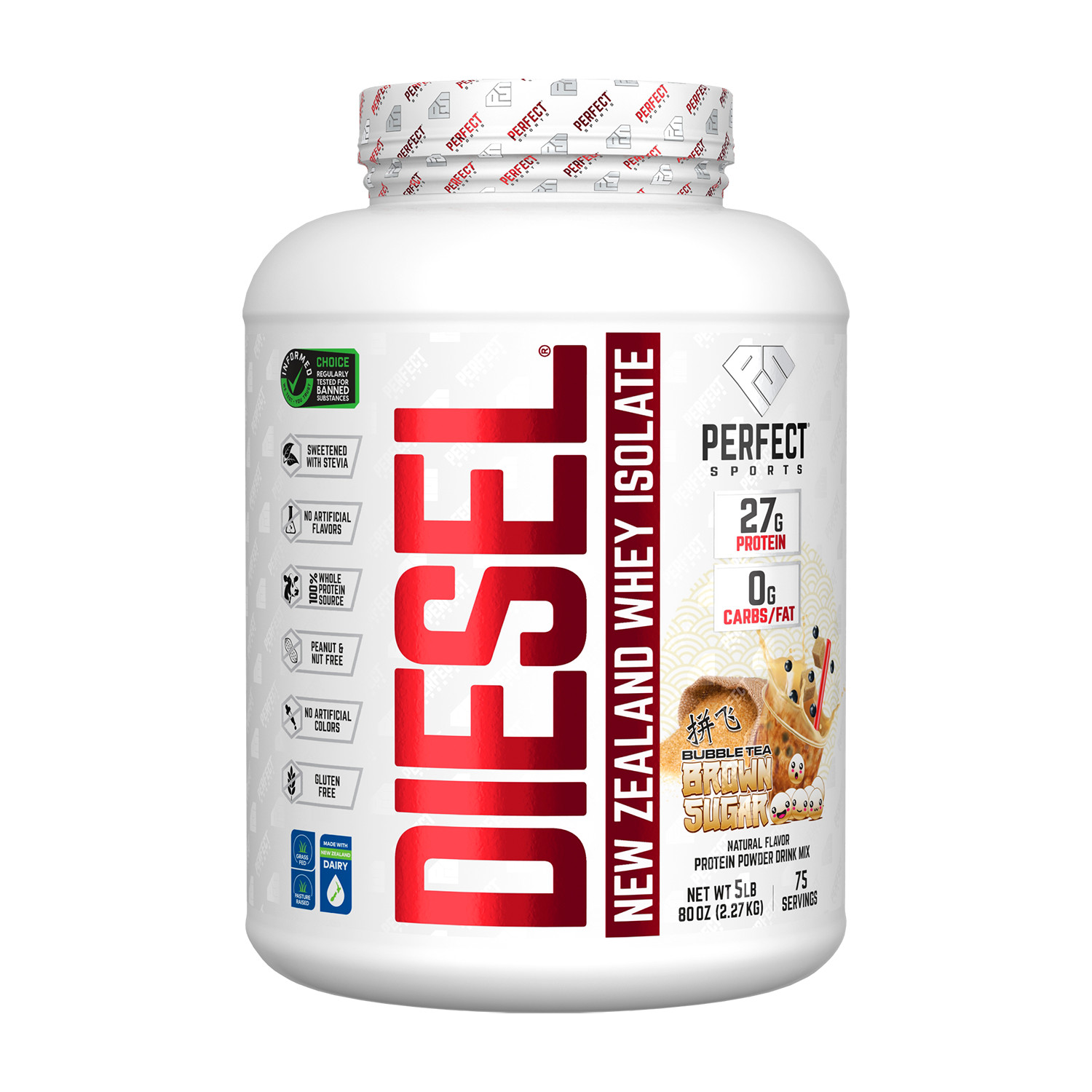 Diesel New Zealand Whey Isolate Bubble Tea Brown Sugar 5 lbs 227 kg 23390₽