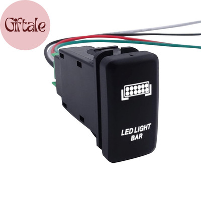 LED Light Bar Symbol Push Button White Backlight On-Off Switch with Connector Wi