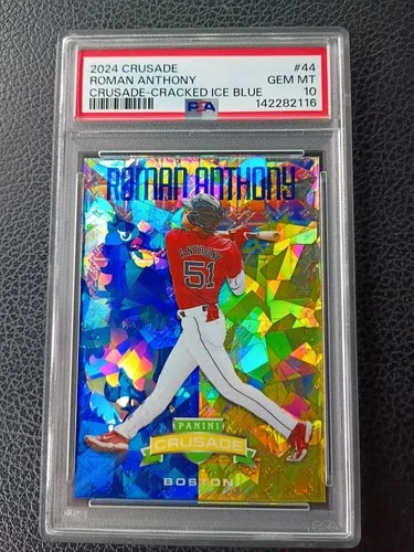 2024 Crusade Roman Anthony Cracked Ice Blue Rc PSA 10 Pop 3