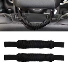 2PCS Car Headrest Grab Handles, Headrest Paracord Safety Grab Handle, Rear Seat