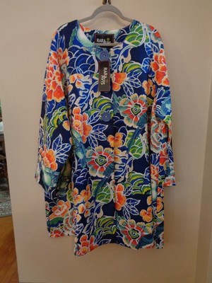 NWT! Rara Avis by Iris Apfel Multicolor Parrot Floral Print Coat/Jacket Size 3X