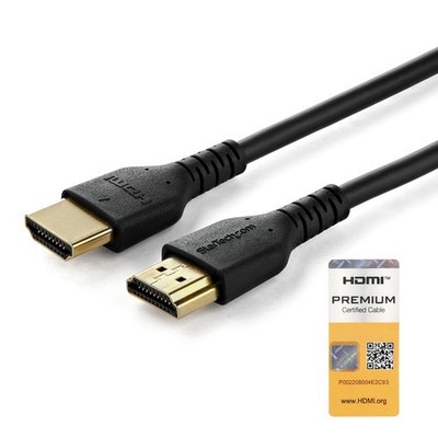 StarTech 3.3ft (1m) Slim HDMI 2.0 Cable, Flexible Premium HDMI Cord with Ethe...