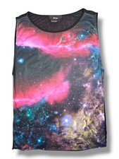 Nasty Gal Galaxy Space Print Sleeveless Top Cosmic Graphic Tunic 2000s Small