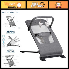 Portable Baby Bouncer for Infants 0-6 Months - Charcoal Tweed, Deluxe Comfort
