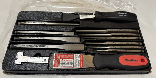 Rare USA 13 pc Snap-On Punch & Chisel Set w/ Gage & Blue Point Scraper ...