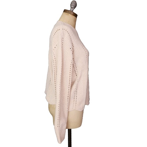 MICHAEL STARS Lakin Crop Pullover Sweater LP Petite Chalk Ivory NEW Tag B60 - Picture 2 of 6