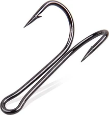 100Pcs Classic Double Hook Open Shank Frog Hooks High Carbon Steel Barbed Hooks