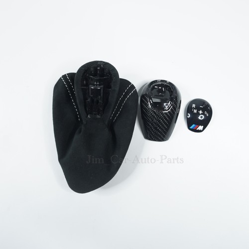 Real carbon fiber shift knobwith Alcantara for BMW M3 E90 E92 E93 - Picture 6 of 10