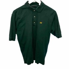 Masters Golf Shirt Mens M Vintage Hong Kong Green 60's Two-Ply Mercerized
