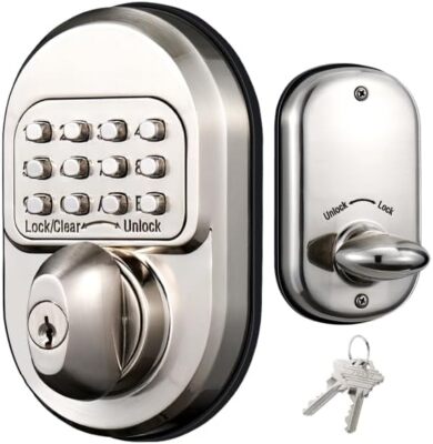 EleMake Keypad Combination Door Lock Grade 1 Rekeyable Mechanical Lock Round