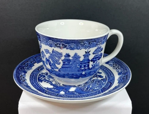 Johnson Brothers Blue Willow Teacup & Saucer Set - England