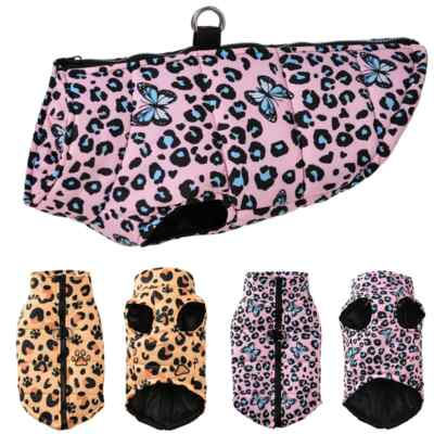 Winterjacke für kleine Hunde Wasserdicht mit Leopardenmuster