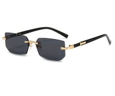 Rimless Sunglasses Rectangle Fashion Metal Shades Eyeglasses Small Sun Glasses