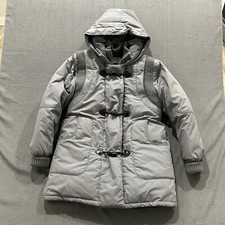 Vintage Sears Jacket Womens Small Gray 70s Down Puffer Hooded Toggle Parka