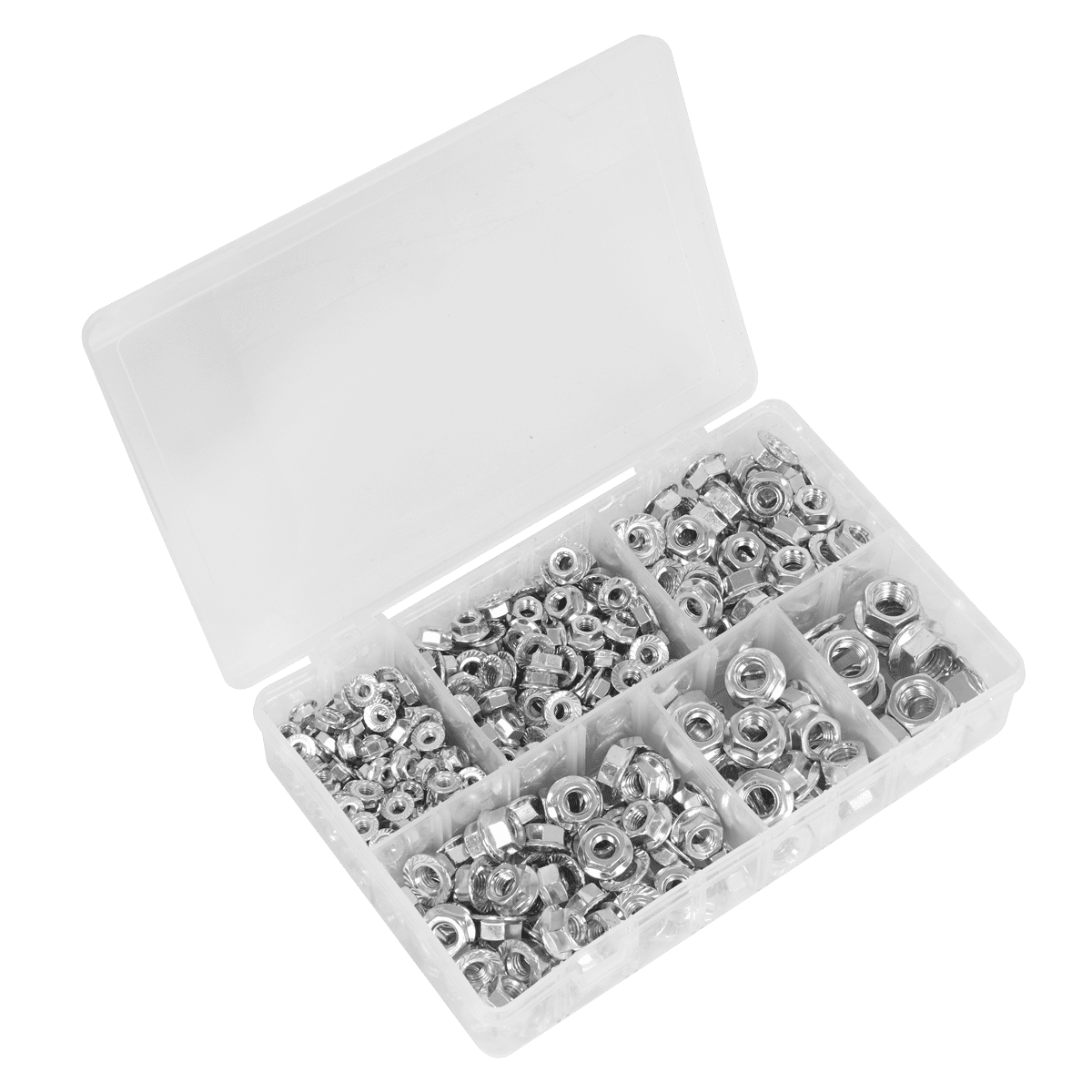 Sealey AB031FN Flange Nut Assortment M5-M12 Serrated 390pc