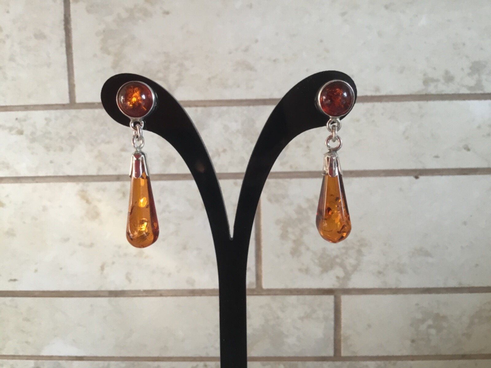 925 SOLID STERLING SILVER DANGLING DROP EARRINGS … - image 1