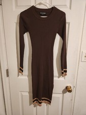Kittenish Tasteful Ribbed Midi Sweater Dress Womens Size small