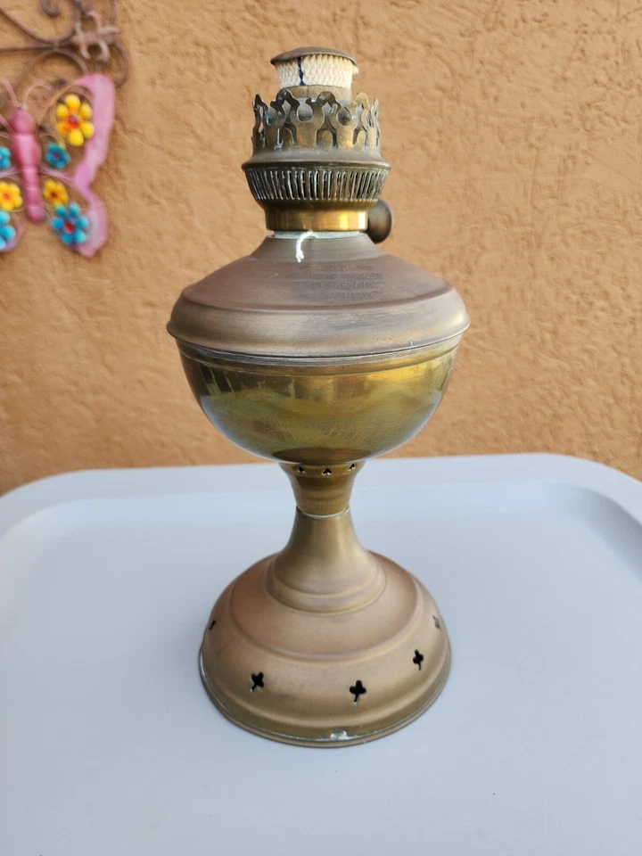 Lâmpada 'Chudo' antiga 1880 Imperial Rússia Otto Muller Berlim bronze óleo/querosene  - Imagem 3 de 4