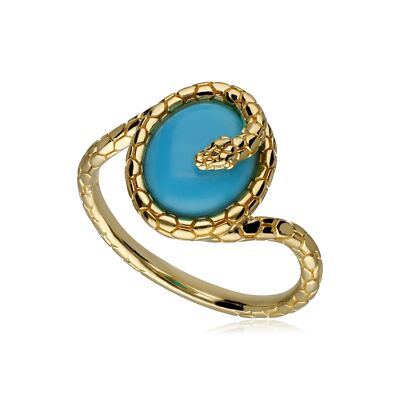 ECFEW  Turquoise Winding Snake Ring