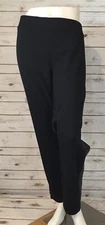 Pure Energy Pull On Black Pants Womens 4X Plus W/Leather Look Trim Stretch  