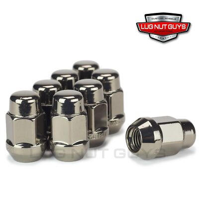 20 Lug Nuts Bulge Acorn 12x1.5 Pearl Black Chrome 3/4 Hex