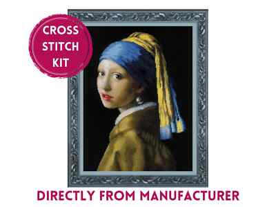 RIOLIS PREMIUM Stichset 100/063 Mädchen mit einem Perlenohrring nach J. Vermeer