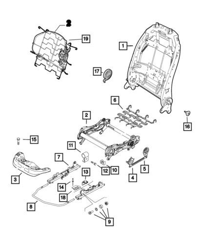 Ajustador de riel del asiento delantero para Fiat 500X 2015-2022 (N/P 68270857AA)