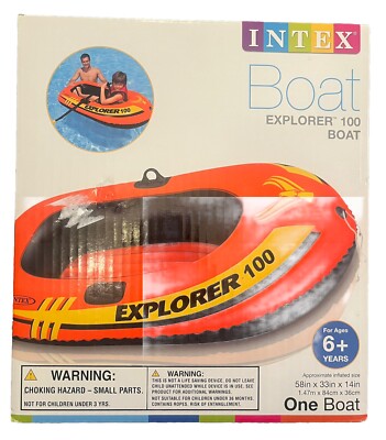 Intex Explorer 100 Raft 1 Person Lake Inflatable Row Boat Float Pool Beach -NEW!
