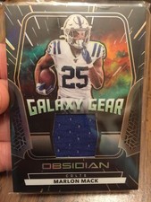 MARLON MACK 2020 OBSIDIAN GALAXY GEAR COLTS REFRACTOR GAME WORN JERSEY PATCH /75