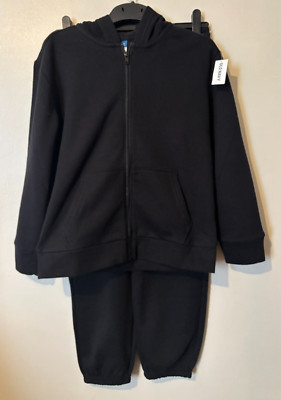 Kinder Kapuzenjacke Jogginghose 2-teilig Old Navy Gap Unisex 10-11 Jahre neu mit Etikett schwarz