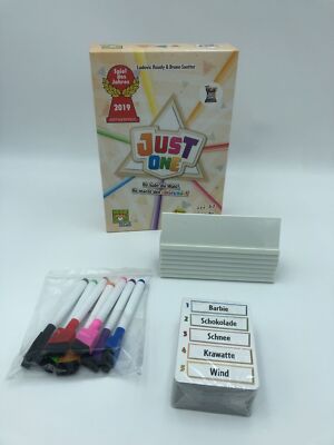 Just One Partyspiel, Spiel des Jahres 2019, kooperativ, für 3-7 Spieler, Deutsch