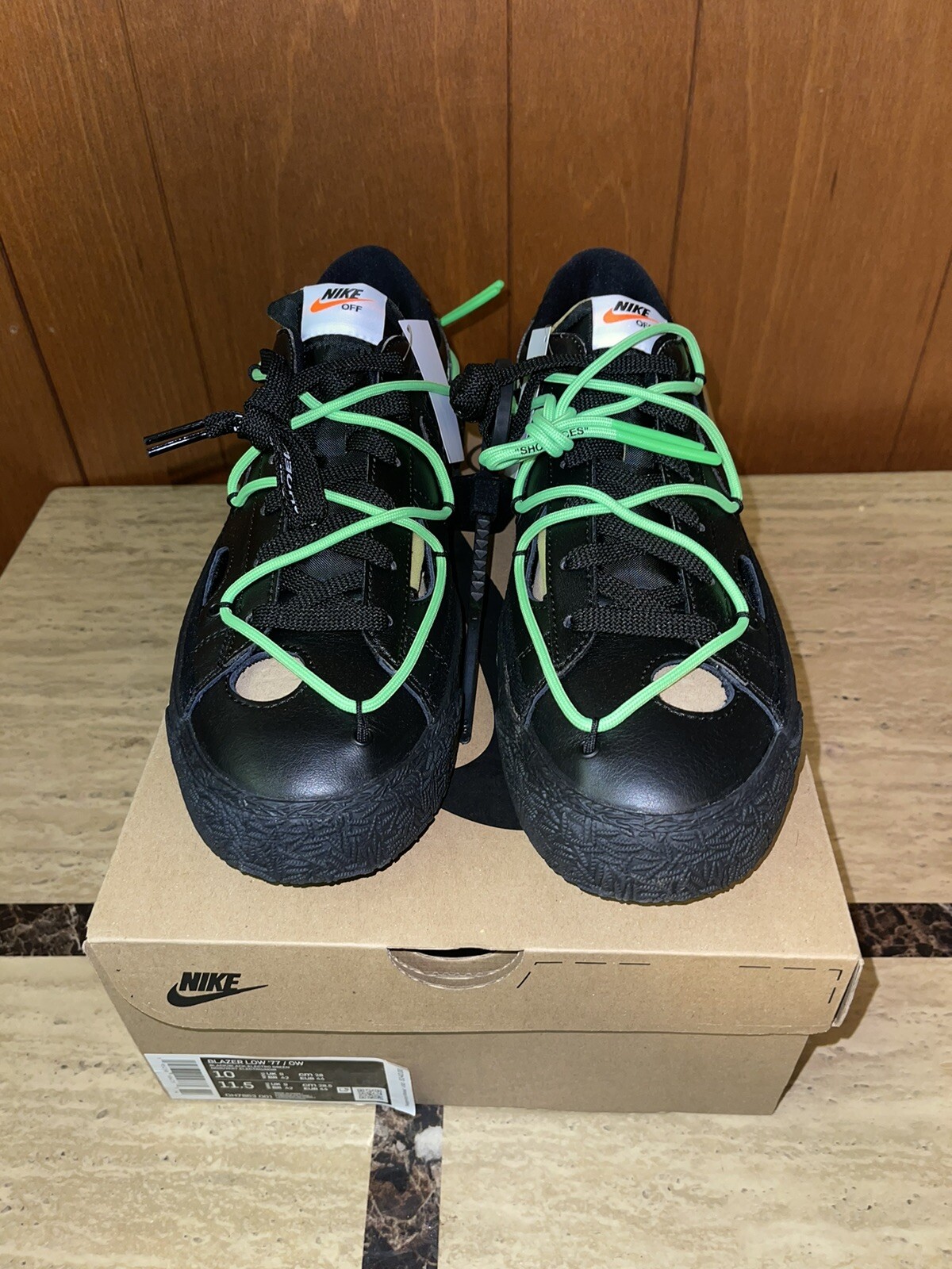 OFF WHITE X NIKE Taglia 10 Nike blazer basso x bianco sporco nero 2022 NUOVO