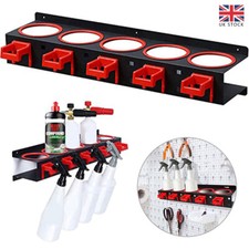 5 Hole Spray Bottle Storage Rack Wall Mount Holder Wall Rail Detailing Organizer