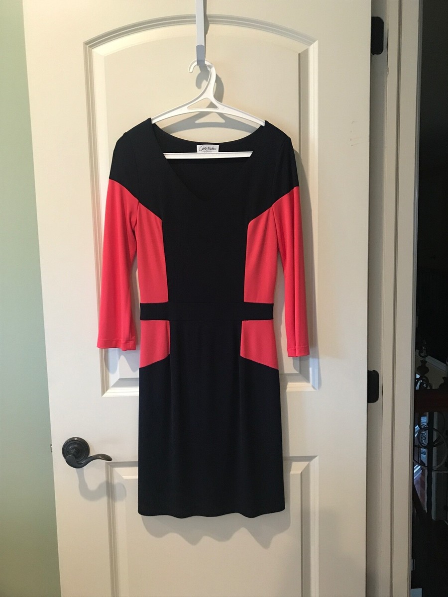 Amy Matto Color Block Dress. Navy, Hot Pink. Size M Medium