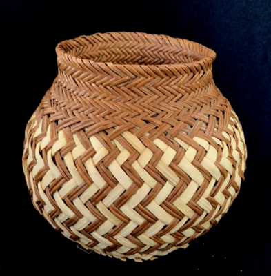 Panier à Aiguilles En Pin Sud-américain – Tarahumara Fait Main Années 1960 – Mexique Vintage