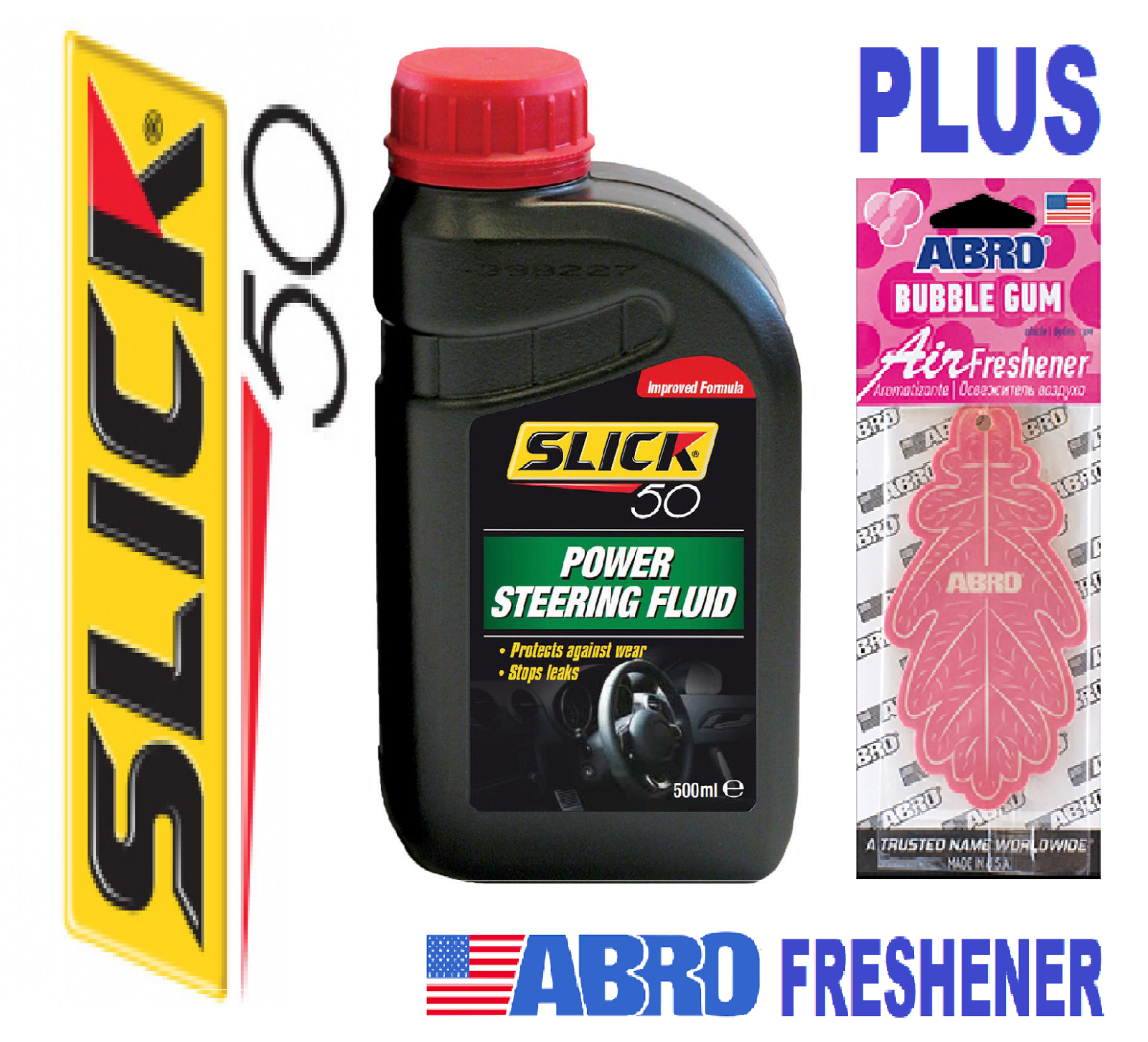 Slick 50 Power Steering Fluid 500ml Reduces Friction Stops Leaks