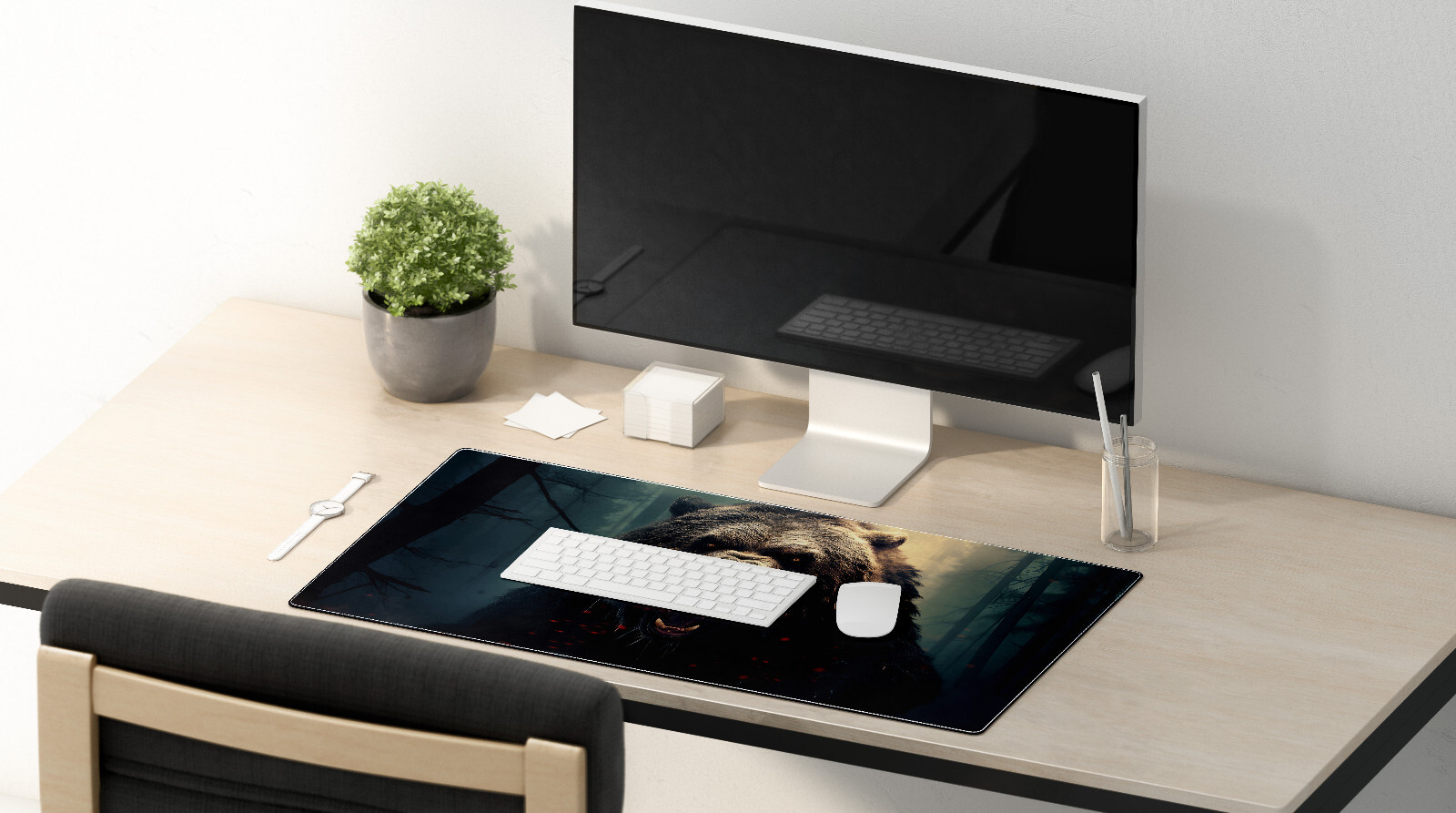 Angry Bear Large Gaming Mouse Pad Desk Mat - Perfect Gift for Gamers-image