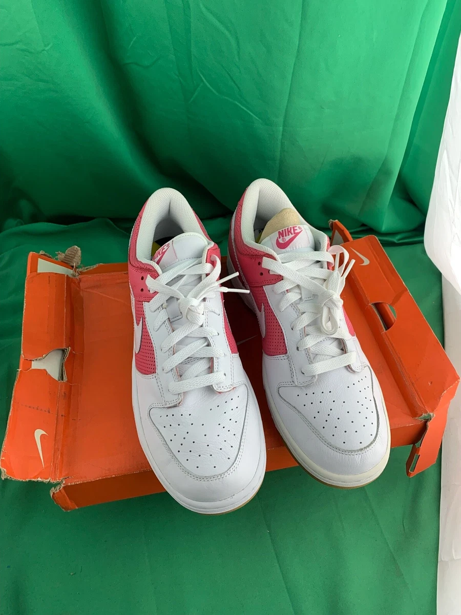Nike Dunk Low White/White-Flamingo (Women's)