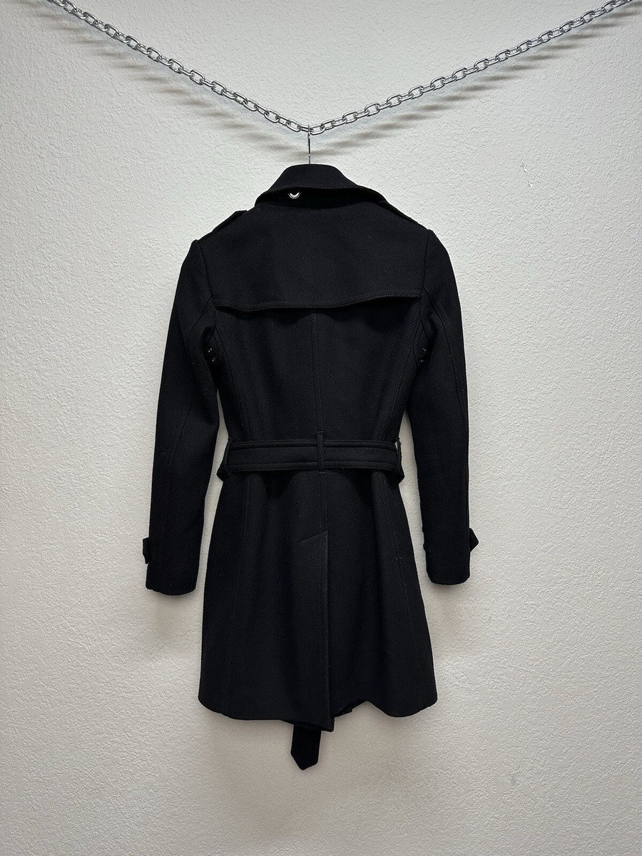 burberry brit ブラックコート Burberry Brit Women's Double Breasted Coat Jacket Wool Black Size