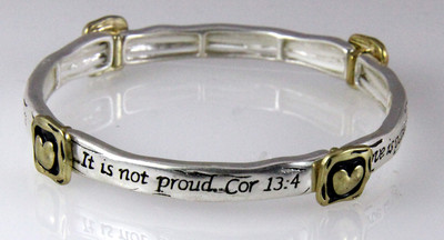 4030684 1 Corinthians 13:4 Stretch Prayer Bracelet Scripture Cross Christian ...