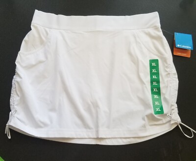 NWT Columbia Skort XL White Active Fit Omni-Shield Cinch Sides NEW