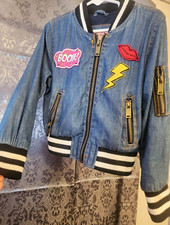 Urban Republic-Girls blue jean full zip 2 pock jacket size 4
