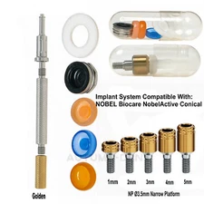 Implant Overdenture Abutments For Nobel Active Male Caps Dental NPØ3.5mm 1.0-5mm