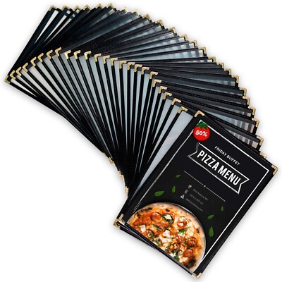 25 Pack Restaurant Menu Covers 8.5 x 11 Inches, Single Pocket Menu Cover 2 View