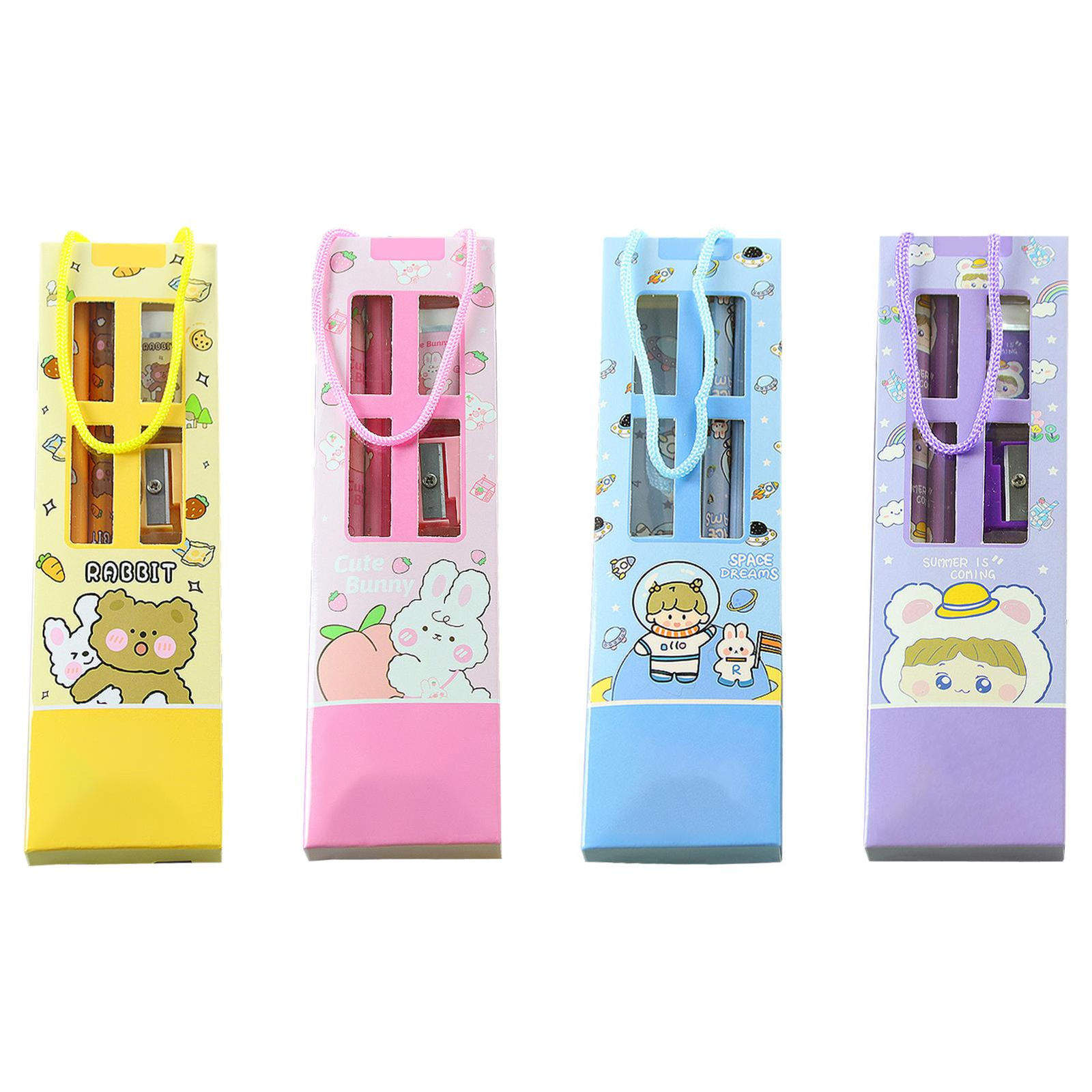 5pcs Portable Gift Box Stationery School-Ready Cute Stationery Kit for Students