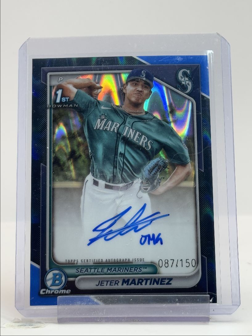 JETER MARTINEZ 2024 BOWMAN CHROME 1ST BLUE RAYWAVE AUTO /150 Q0902